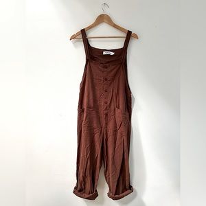 Cafe Brown Overalls Linen-like Material